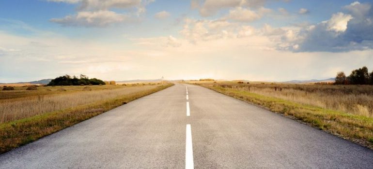 a straight countryside road