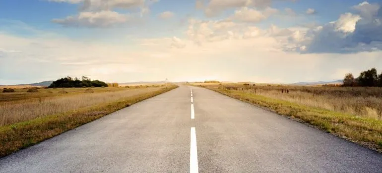 a straight countryside road