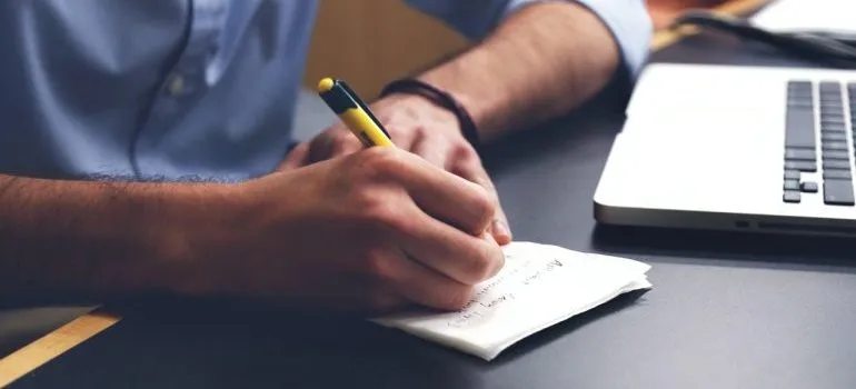 writing on a piece of paper
