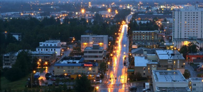 Aerial view of Anchorage.