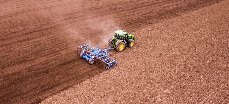 harvester working in a field