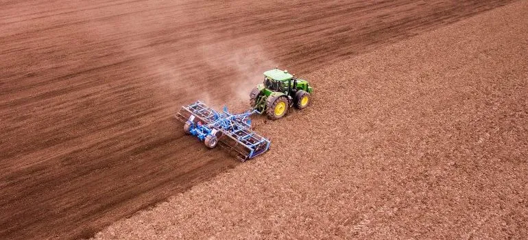 harvester working in a field