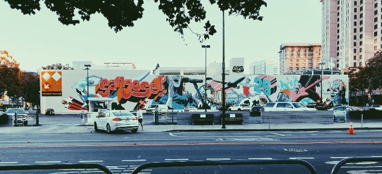 Street in San Jose with graffiti