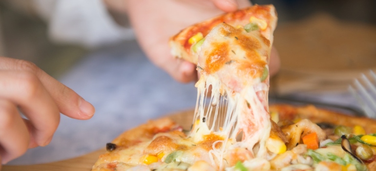 A slice of pizza