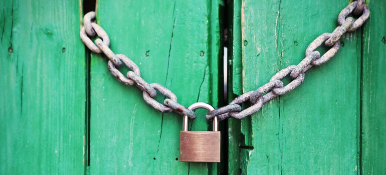 A lock on the door