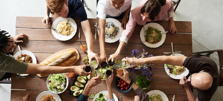 people having a good time with good food