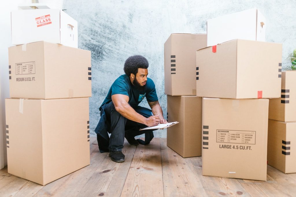 A mover making a moving estimate