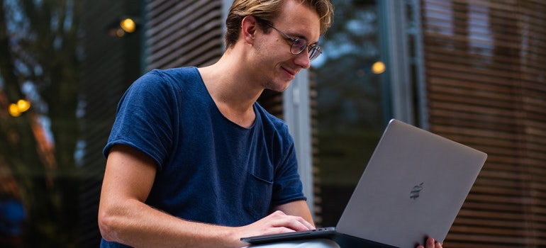 person using pc