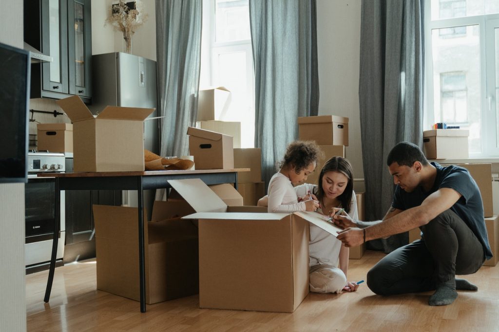 family trying out how to make moving fun for kids