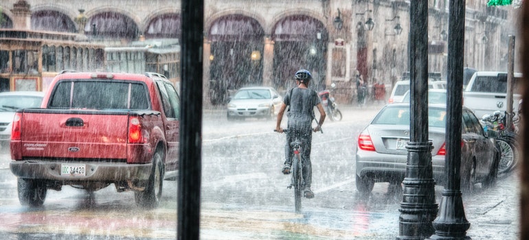 man in rain