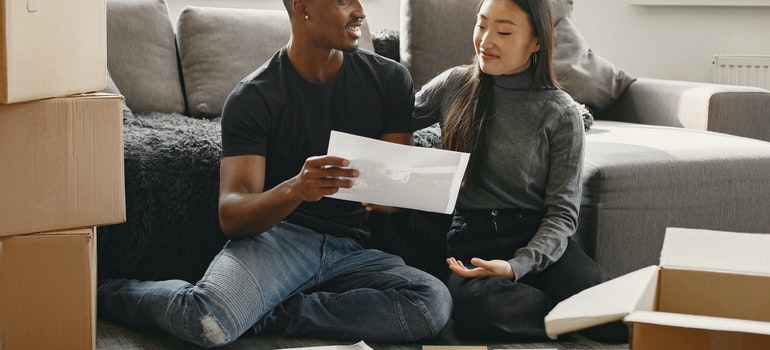 couple sorting their items
