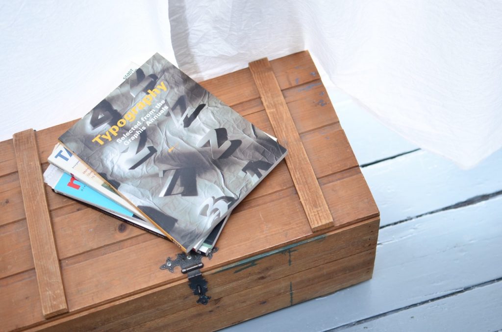 newspaper on a wooden crate