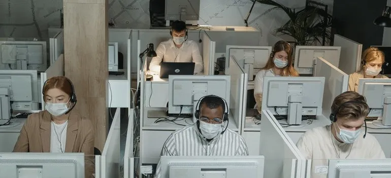 Office with cubicles
