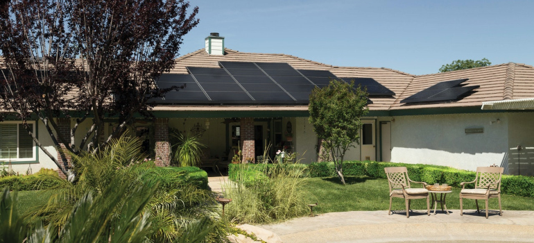 solar panels on the roof of home