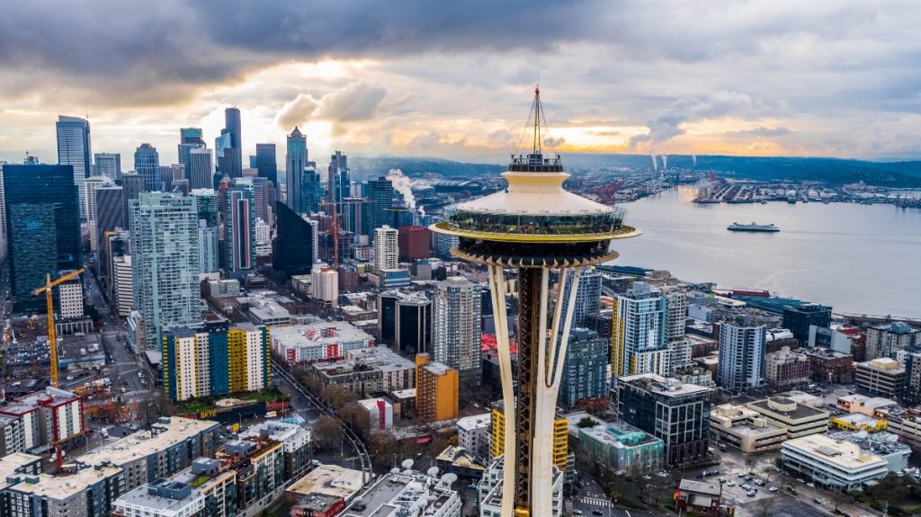 the city of Seattle birdview