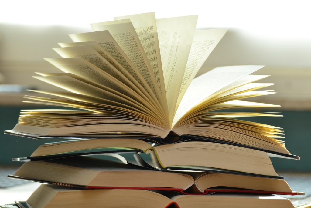books on a pile