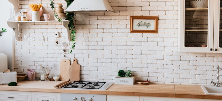 kitchen with shelves
