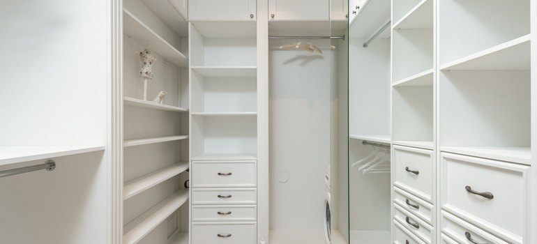 an empty white closet