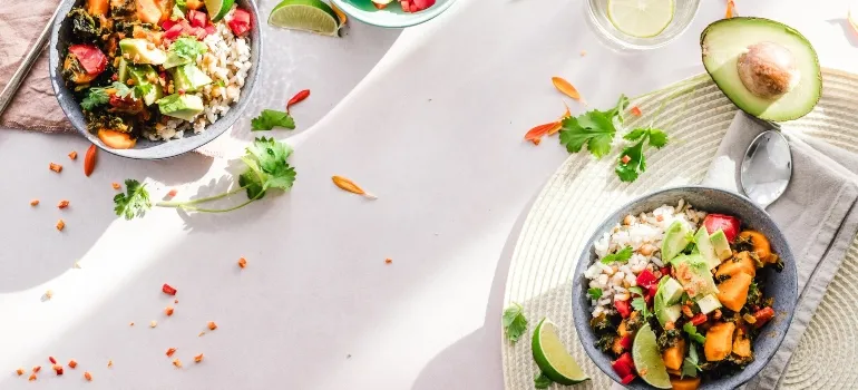 healthy food served on the table