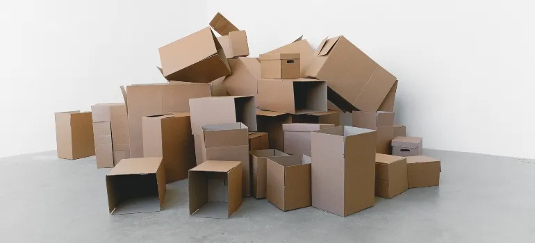 bunch of moving boxes