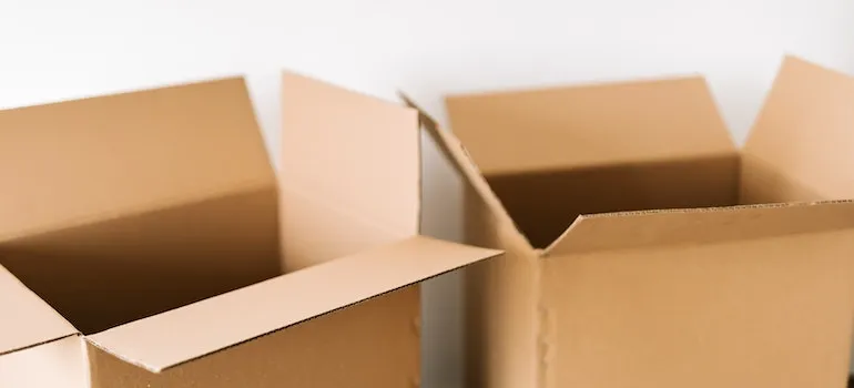 moving boxes on a table