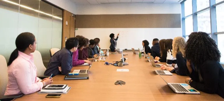 a team meeting aiming to expand your manufacturing business in Idaho