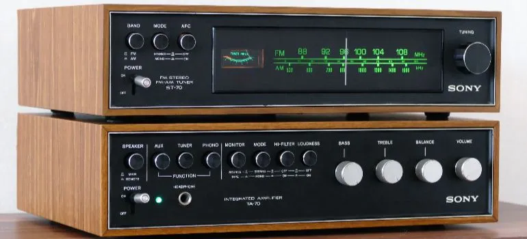 A difficult to move stereo system