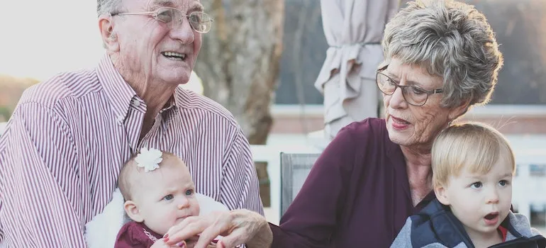 grandparents with their grandkids