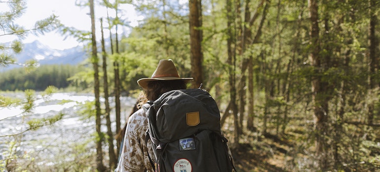 man hiking