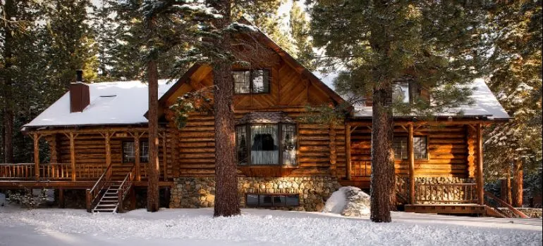 Rural Idaho home in winter