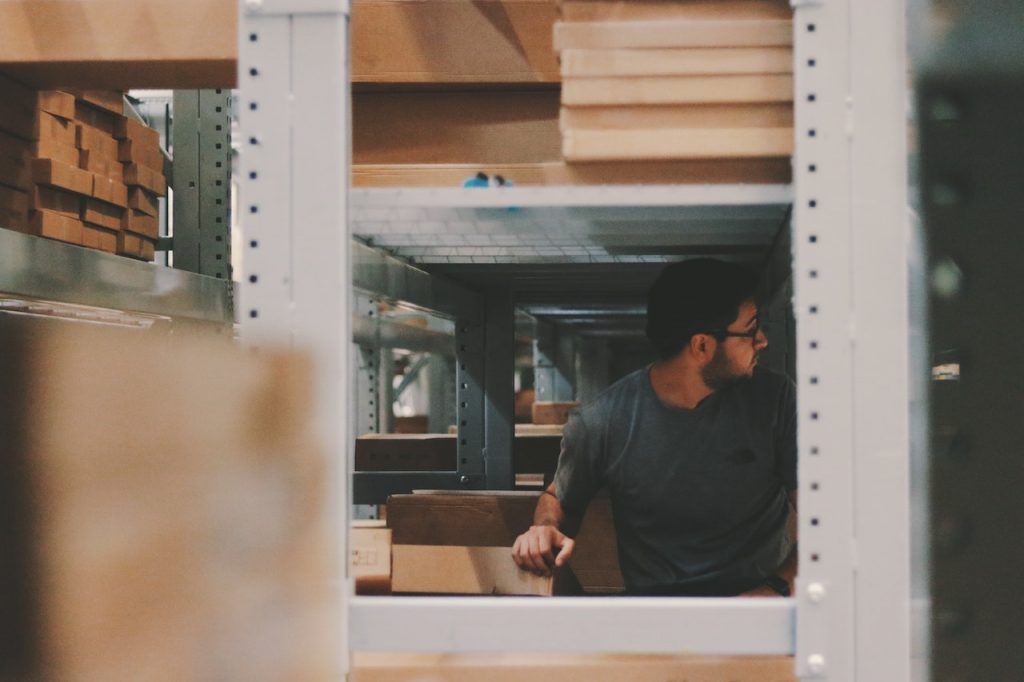 man in storage