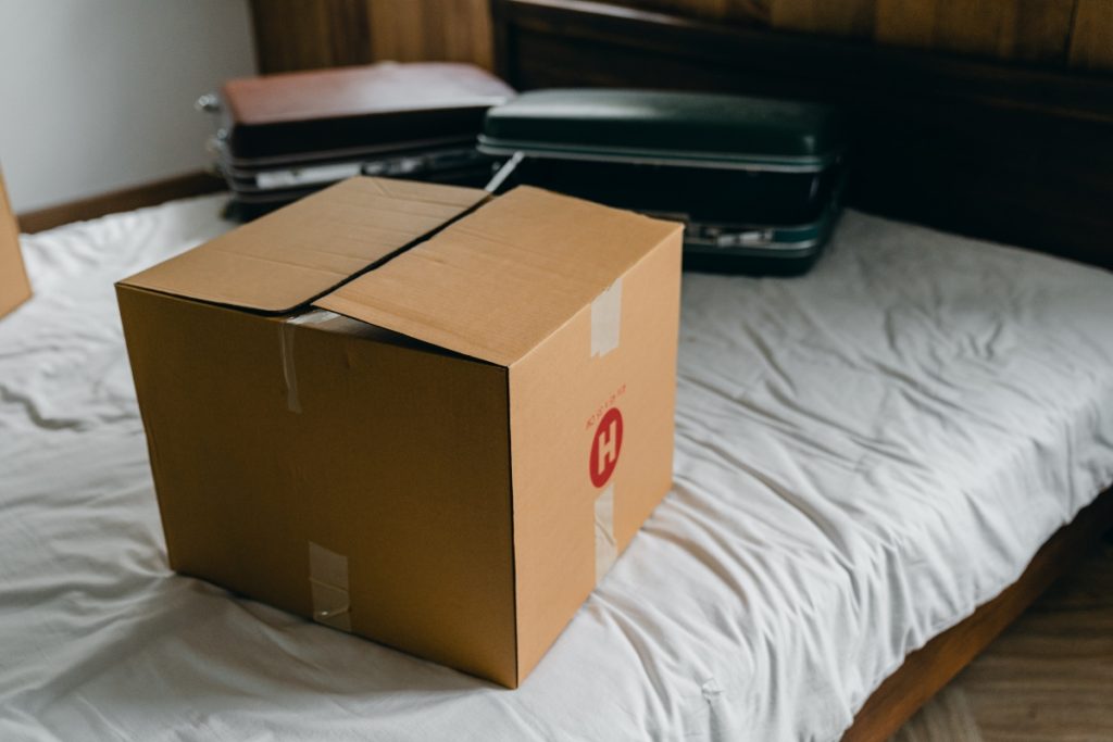 A box full of items ready for storage