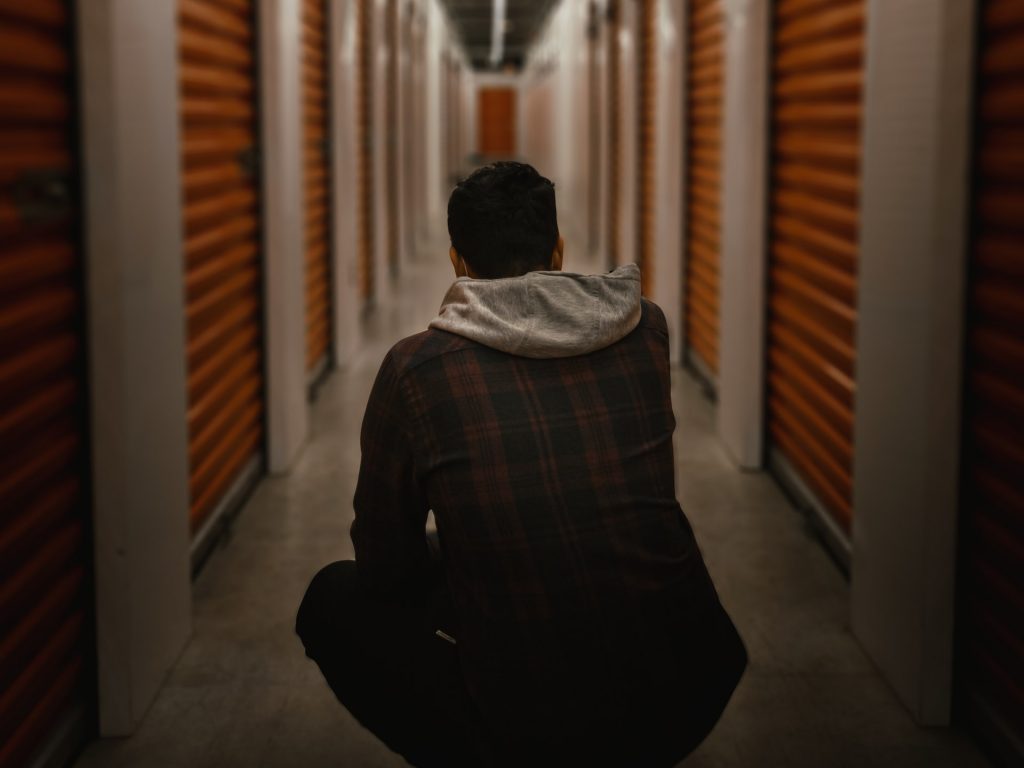 A man in a storage facility