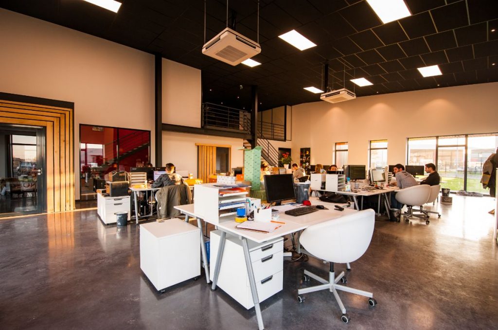 office space with workers in it