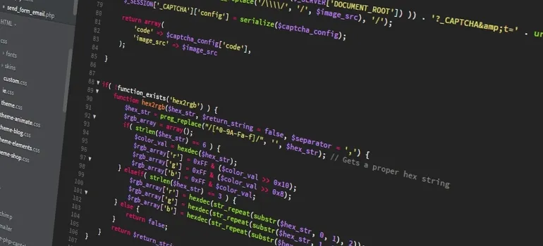 Colorful lines of code on a black screen