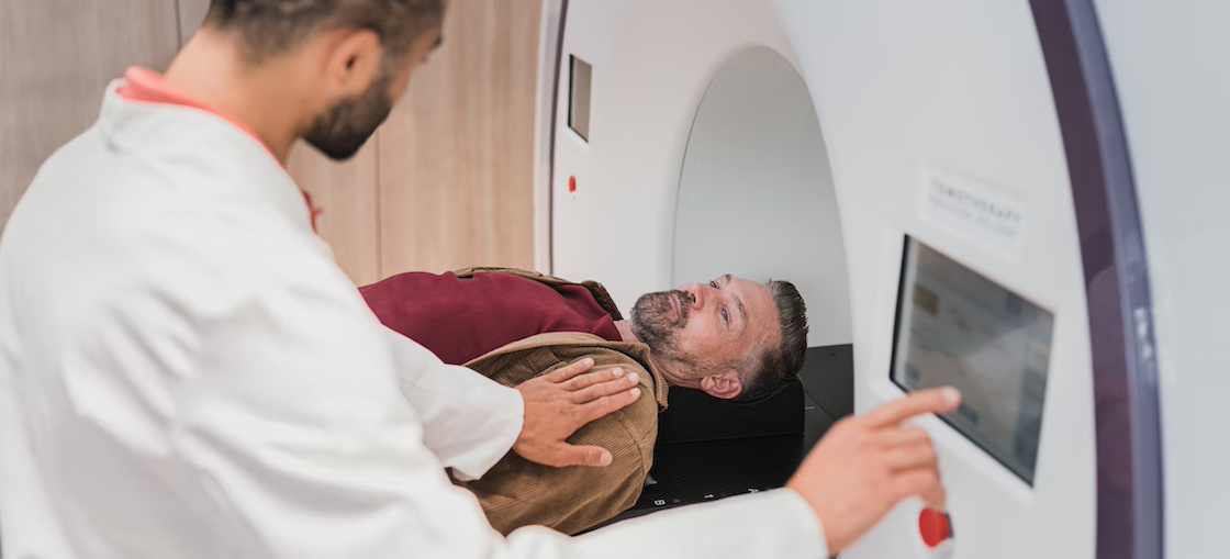 A doctor performing an CT scan in Eagle