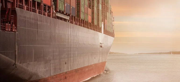 a ship loaded with shipping containers