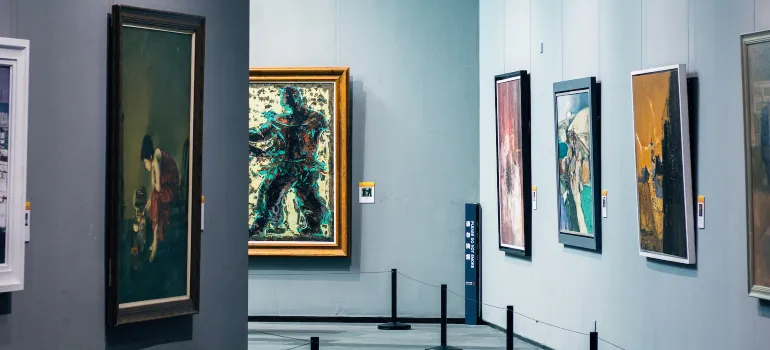 an art exhibition in a museum