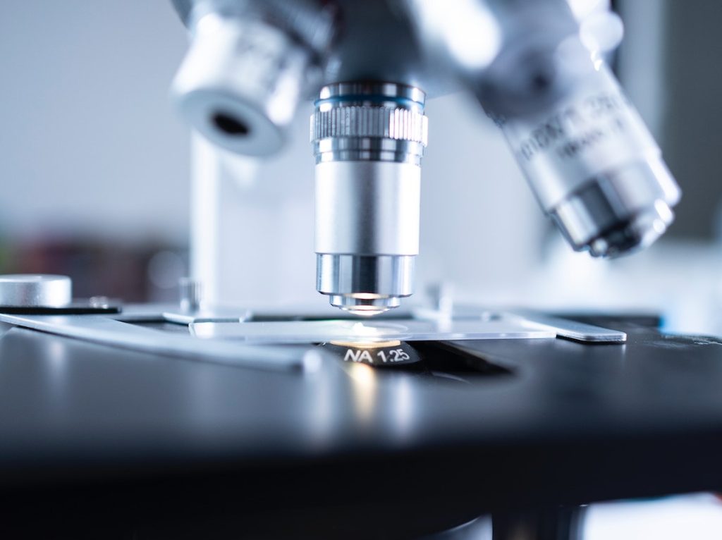 Shallow focus photography of microscope