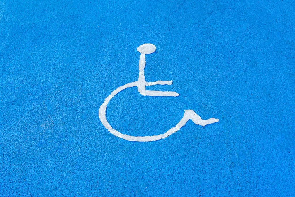 disability sign on a blue background