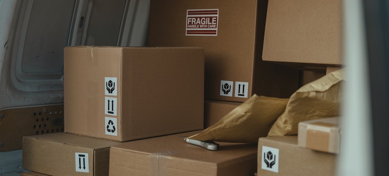 boxes loaded up in a trunk