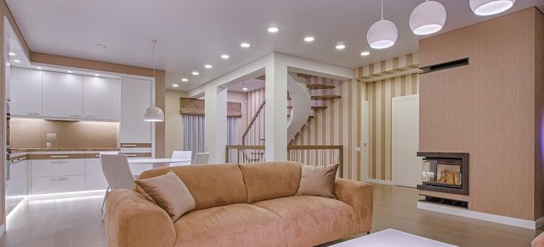 a living room full of light