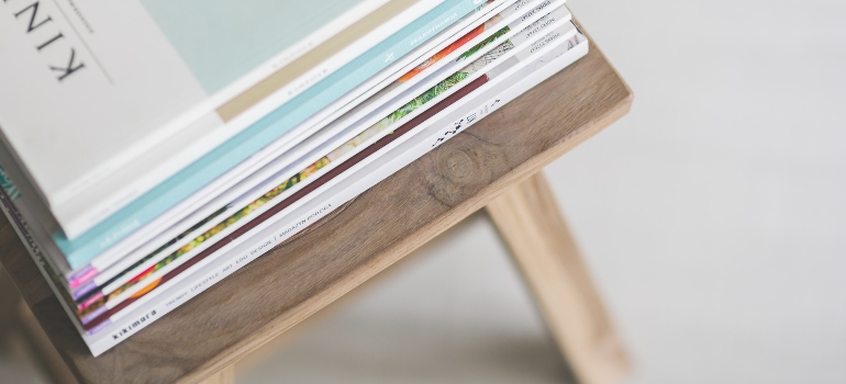 Magazines on a table top