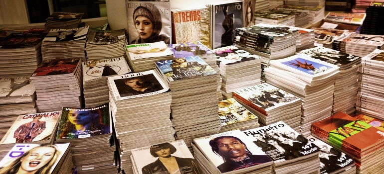A pile of magazines