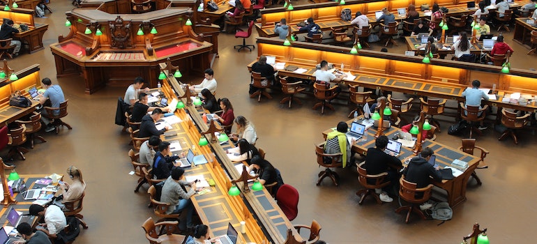 The role of moving in major life transitions evident in a college library full of people
