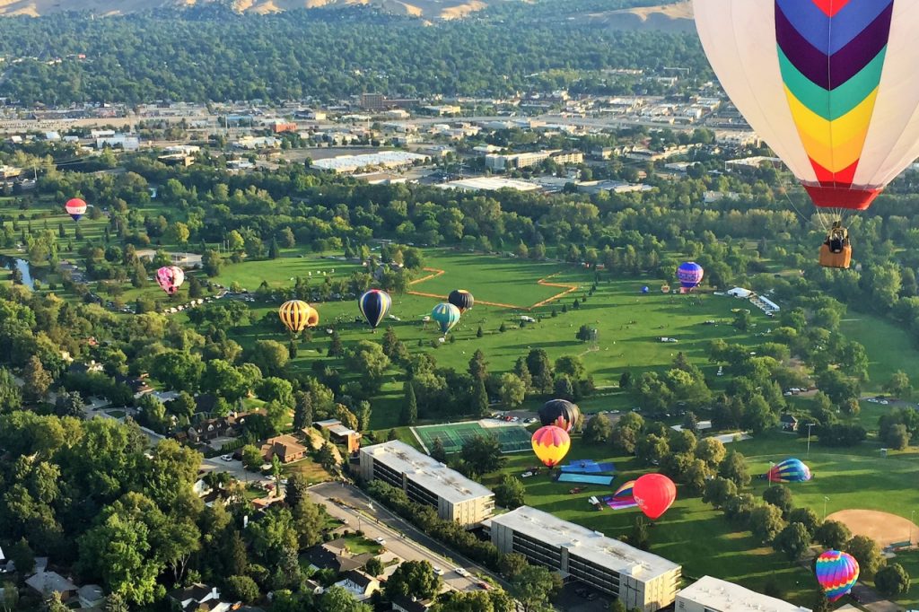 Hot air balloons over Boise