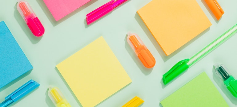 Colored sticky notes