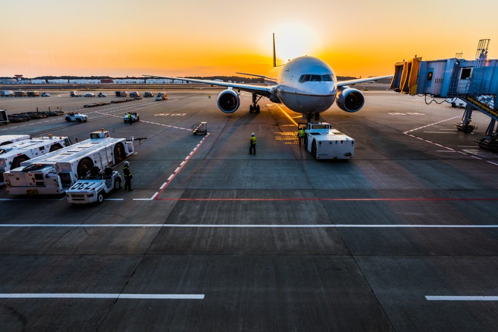 a gray cargo plane in one of Idaho freight hubs and commercial ports
