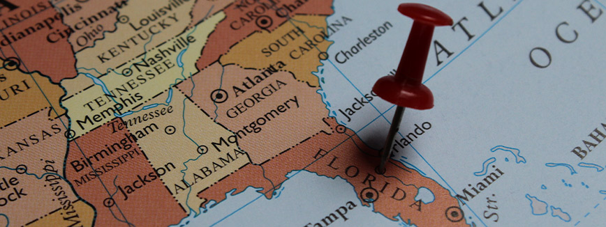 Florida on the USA map. cover image for How to Prepare for Your Idaho to Florida Relocation