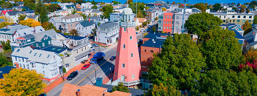 A historic maritime signal tower located in Portland, Maine, USA.